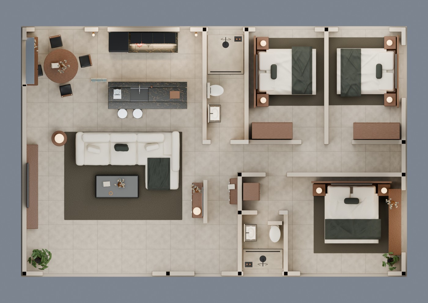 全屋俯视户型